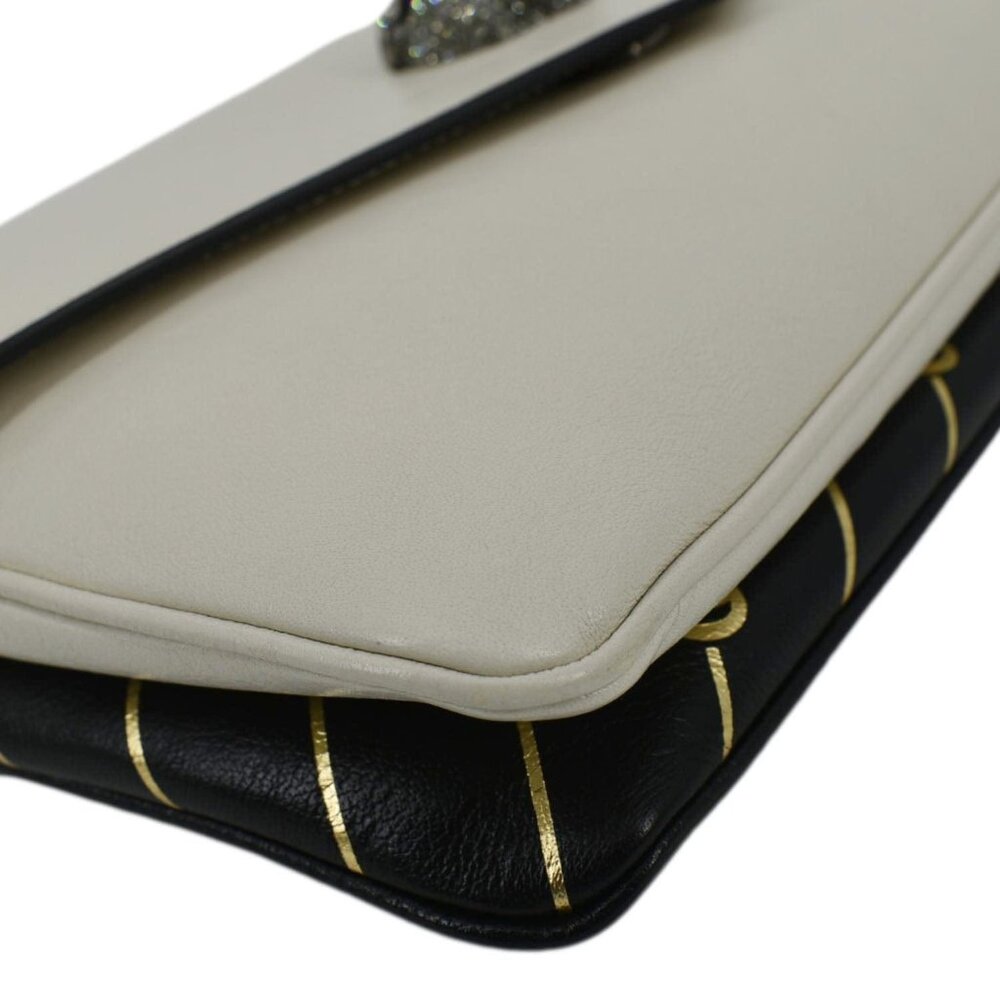 GUCCI  Thiara Medium Double Smooth Leather Satchel Bag White/Black 524822 - Picture 9 of 15